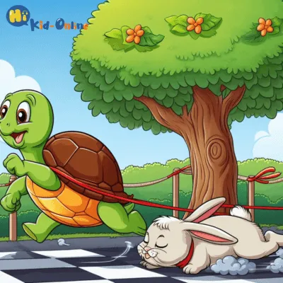 龜兔賽跑英文故事-兒童英文故事